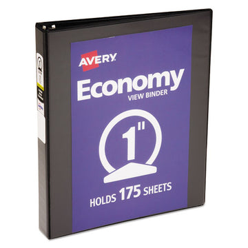 Avery® Economy View Binder With Round Rings , 3 Rings, 1" Capacity, 11 X 8.5, White, (5711) freeshipping - TVN Wholesale